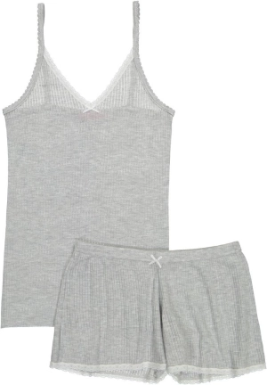 Polkadot Rib Short Heather Grey w lace