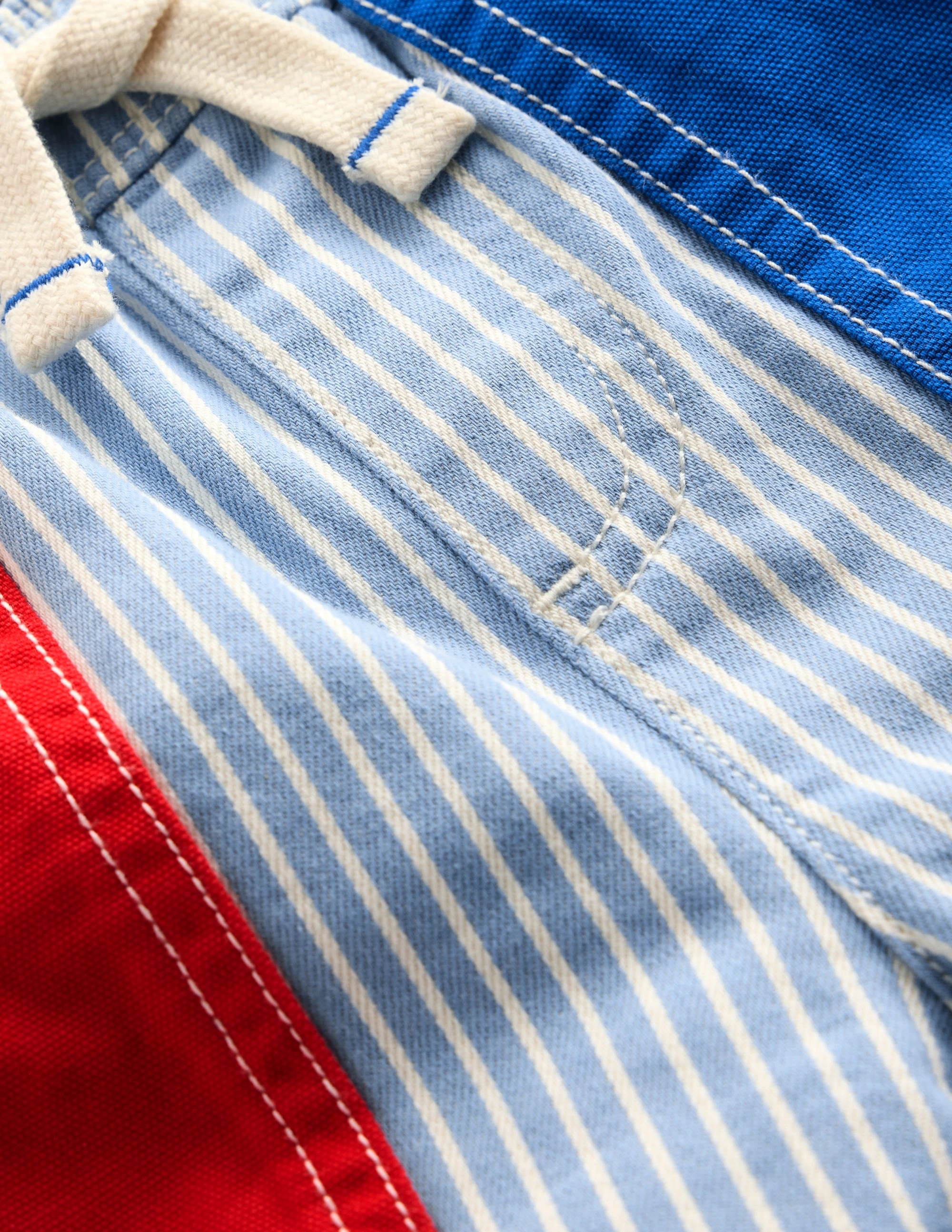 Pull-On Cotton Shorts-Hotchpotch Ticking
