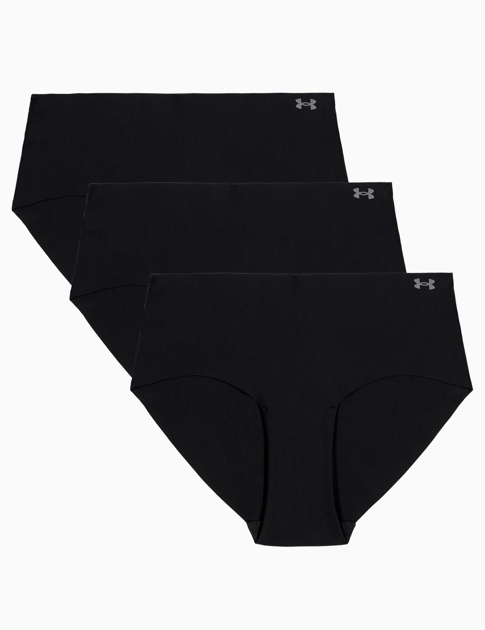 Pure Stretch 3-Pack No Show Hipster - Black/Steel