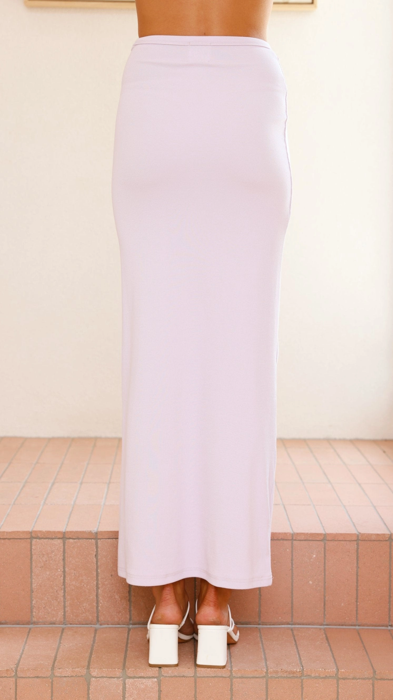 Rahela Button Top and Maxi Skirt Set - Lilac