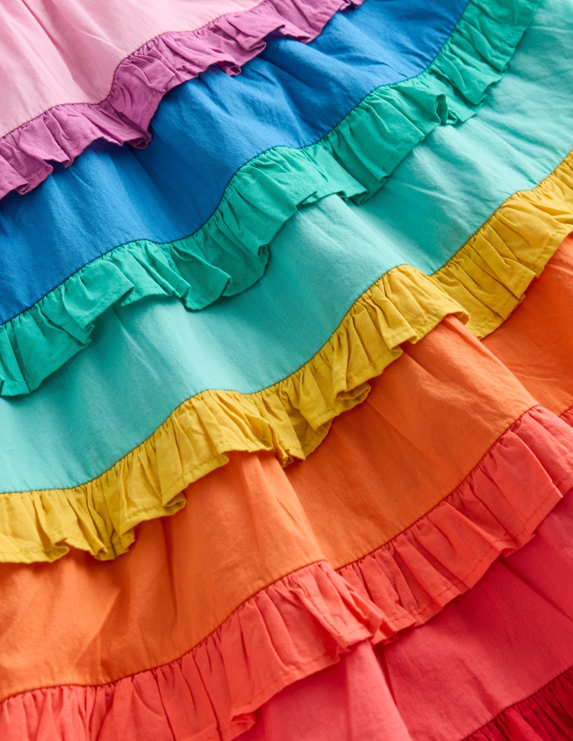 Ruffle Midi Skirt-Rainbow Tiers