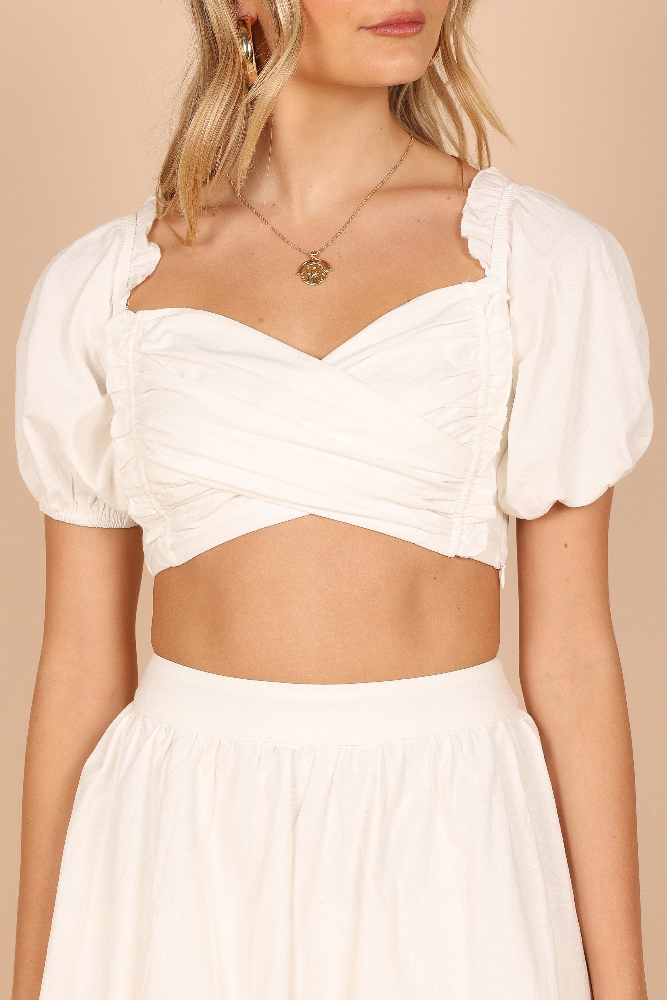 Shellie Off Shoulder Cropped Top - White
