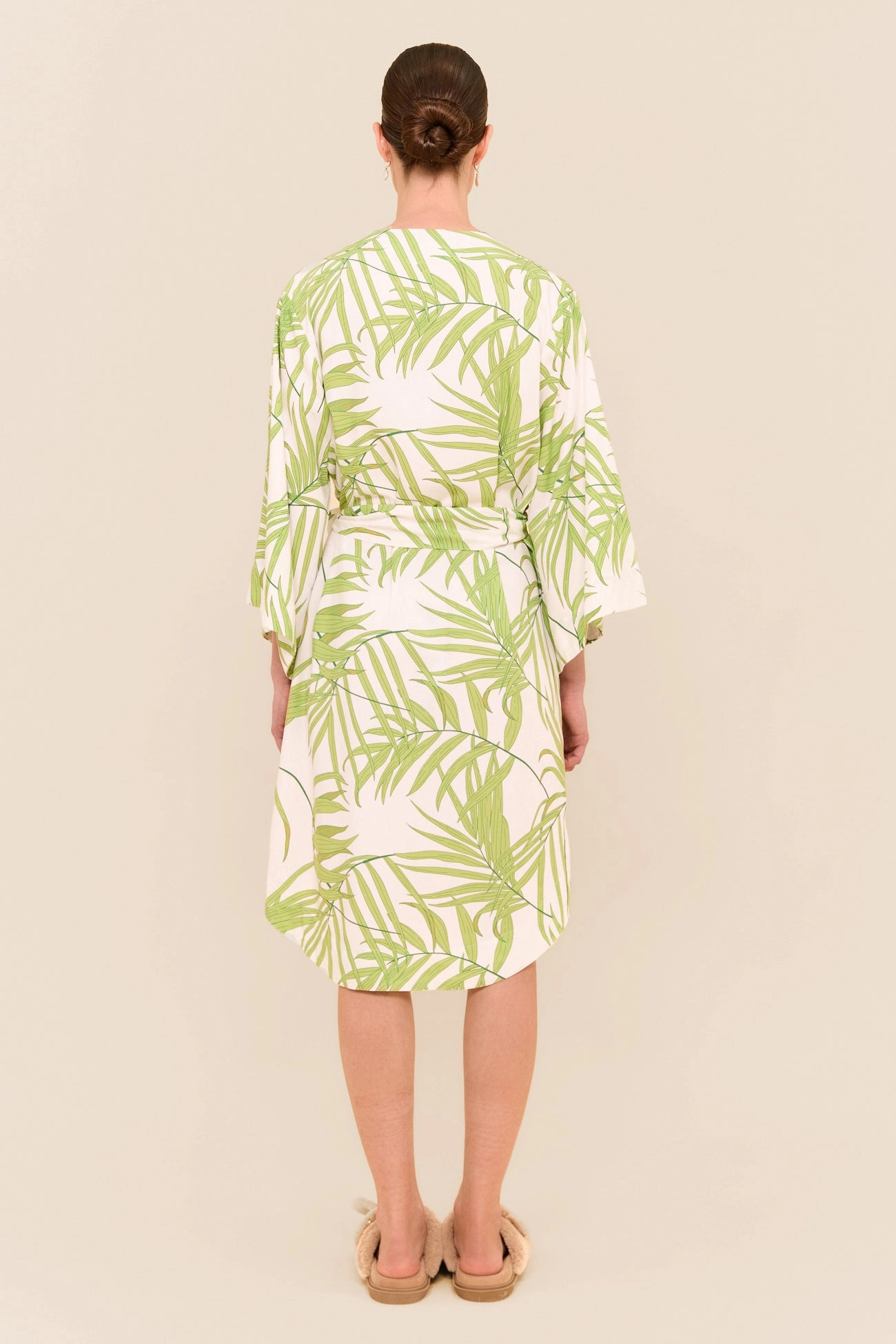 Short Kimono Robe - Jungle Palm