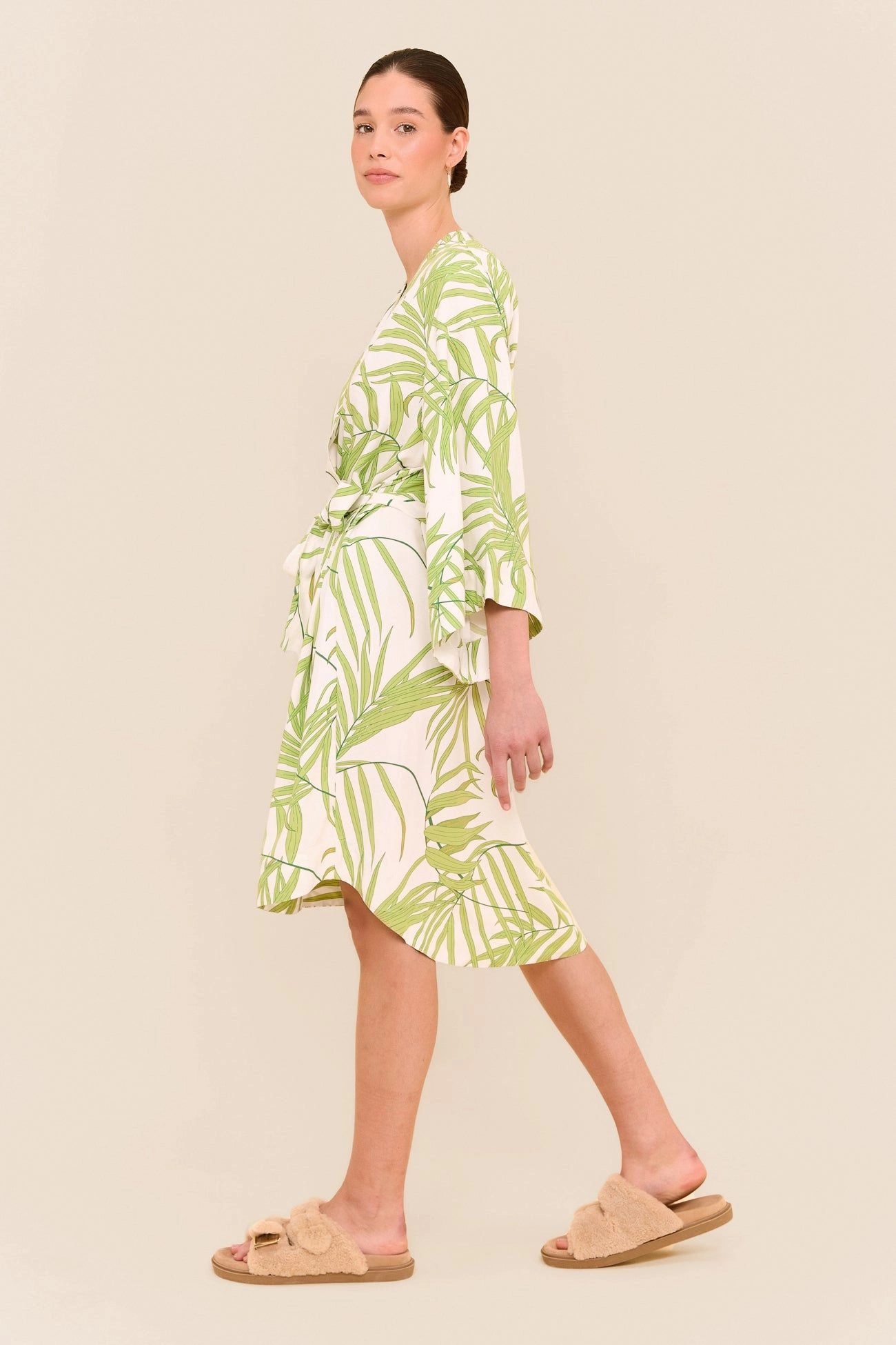 Short Kimono Robe - Jungle Palm