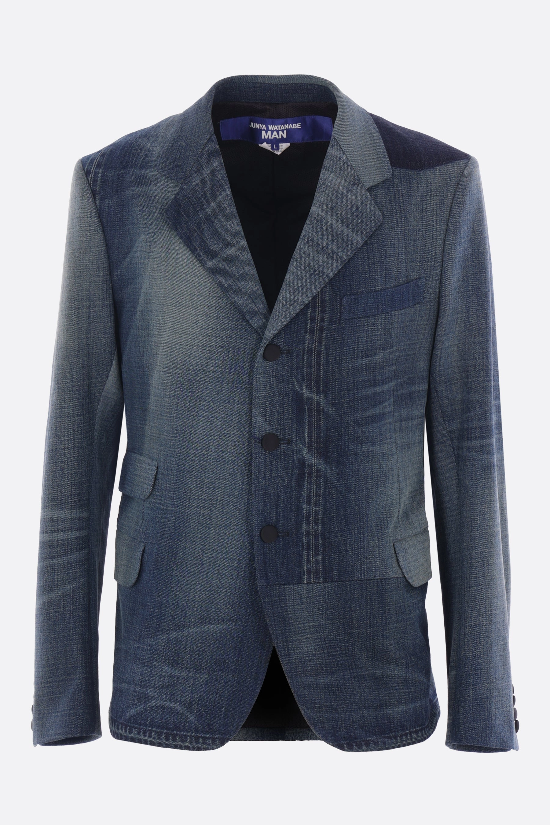 single-breasted jacket in denim