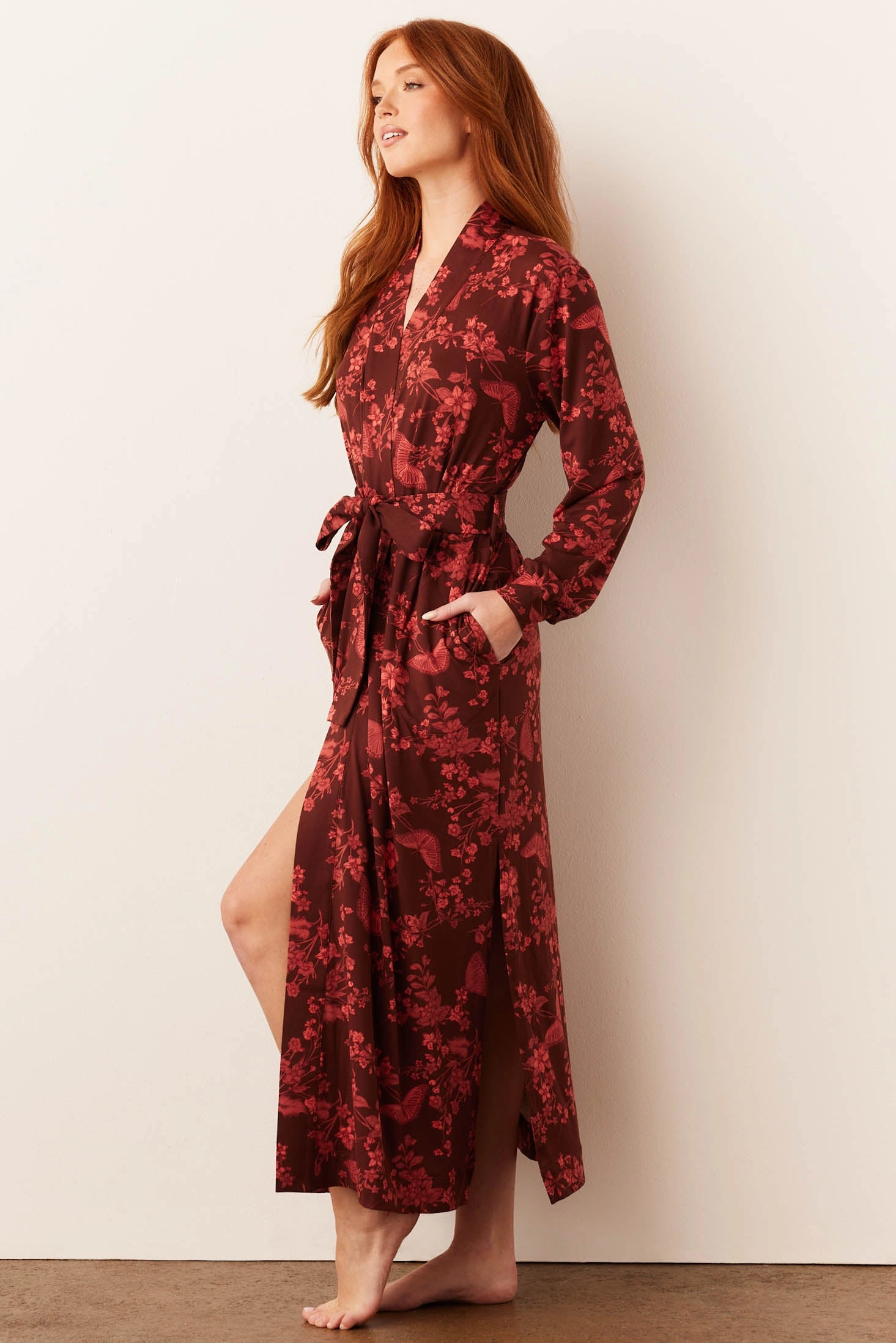 Skyler Banded Long Robe | Botanical