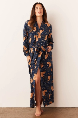 Skyler Banded Long Robe | Cosmic Jungle