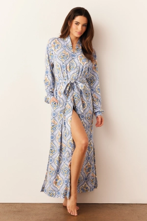 Skyler Banded Long Robe | Villeroy