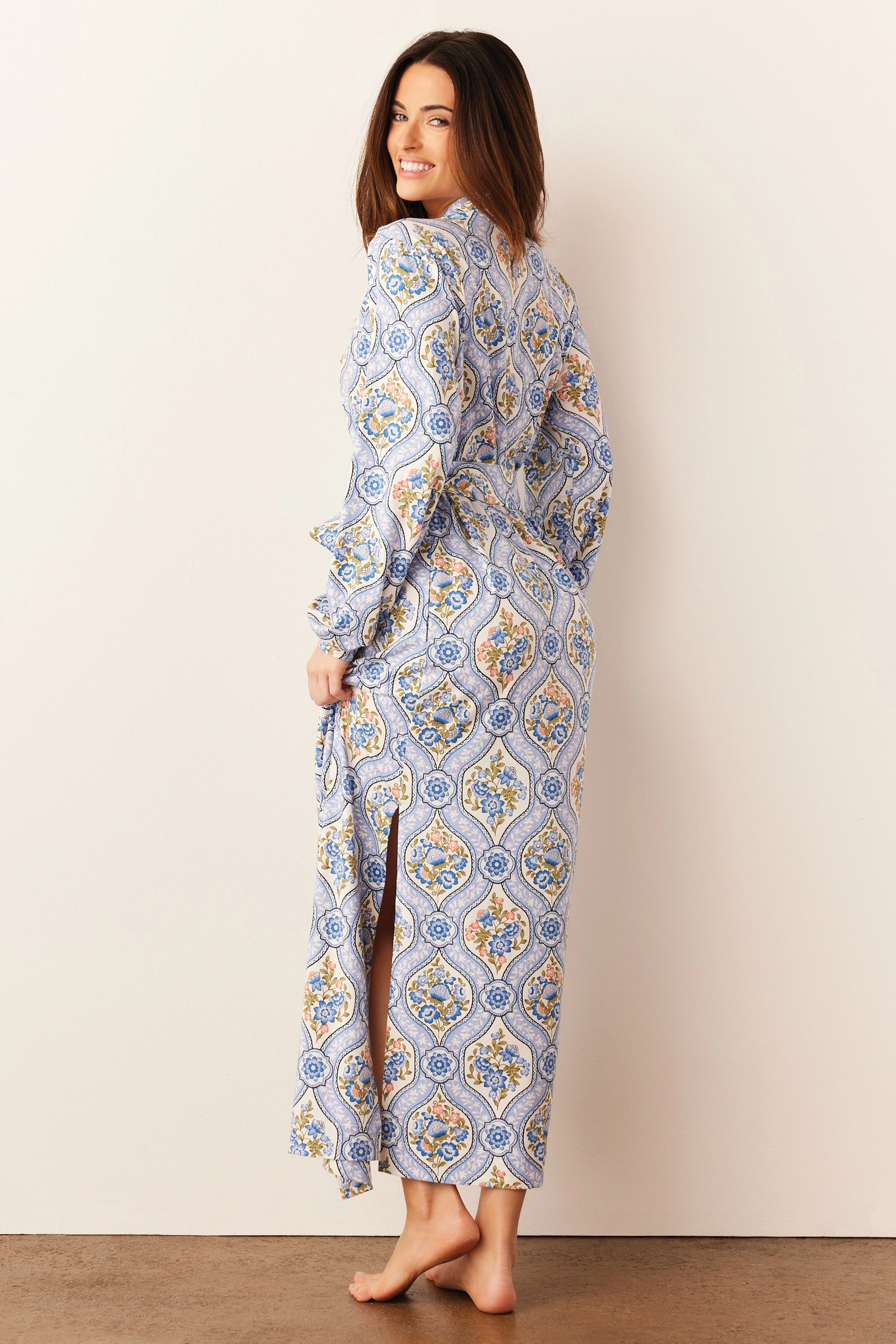 Skyler Banded Long Robe | Villeroy