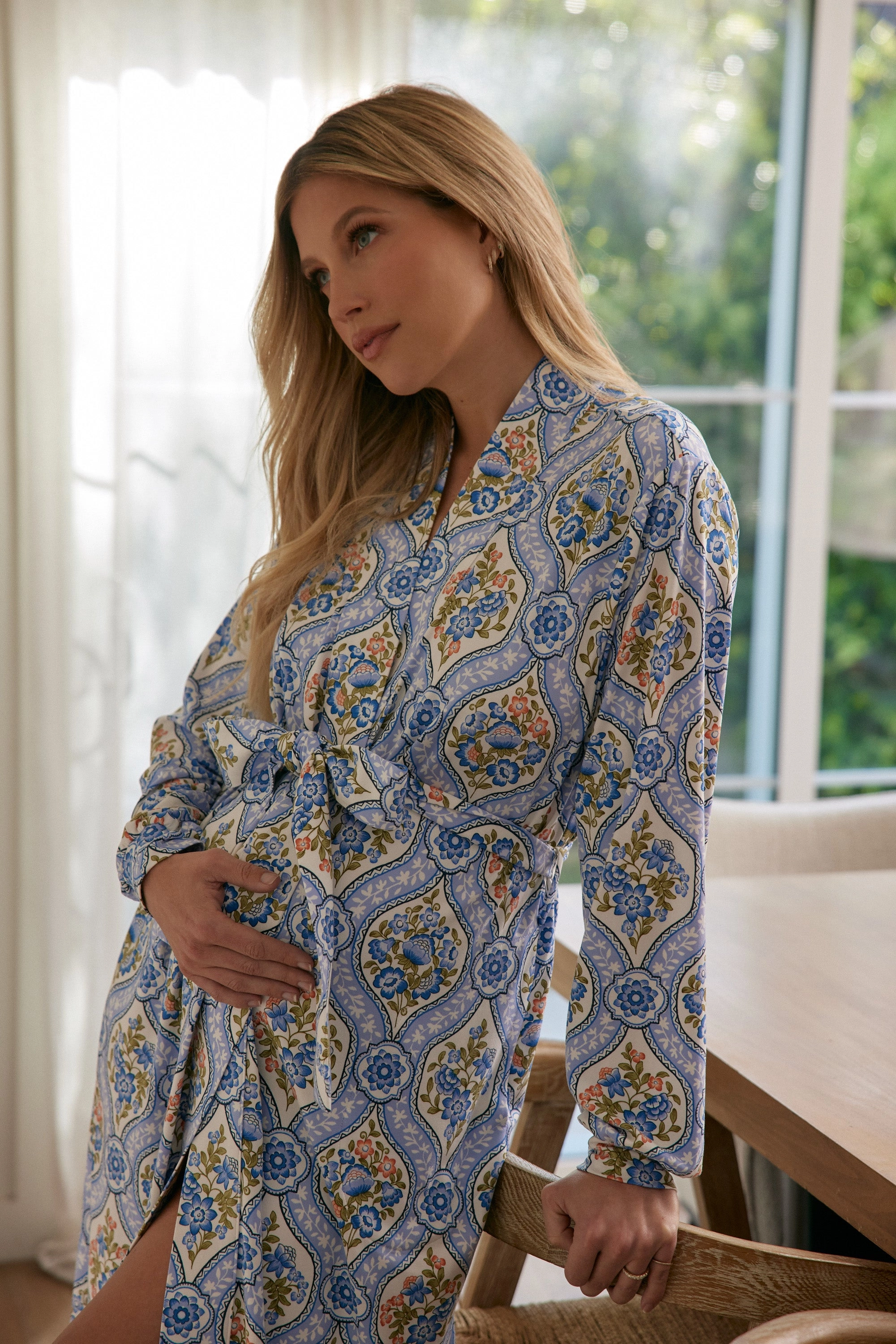 Skyler Banded Long Robe | Villeroy
