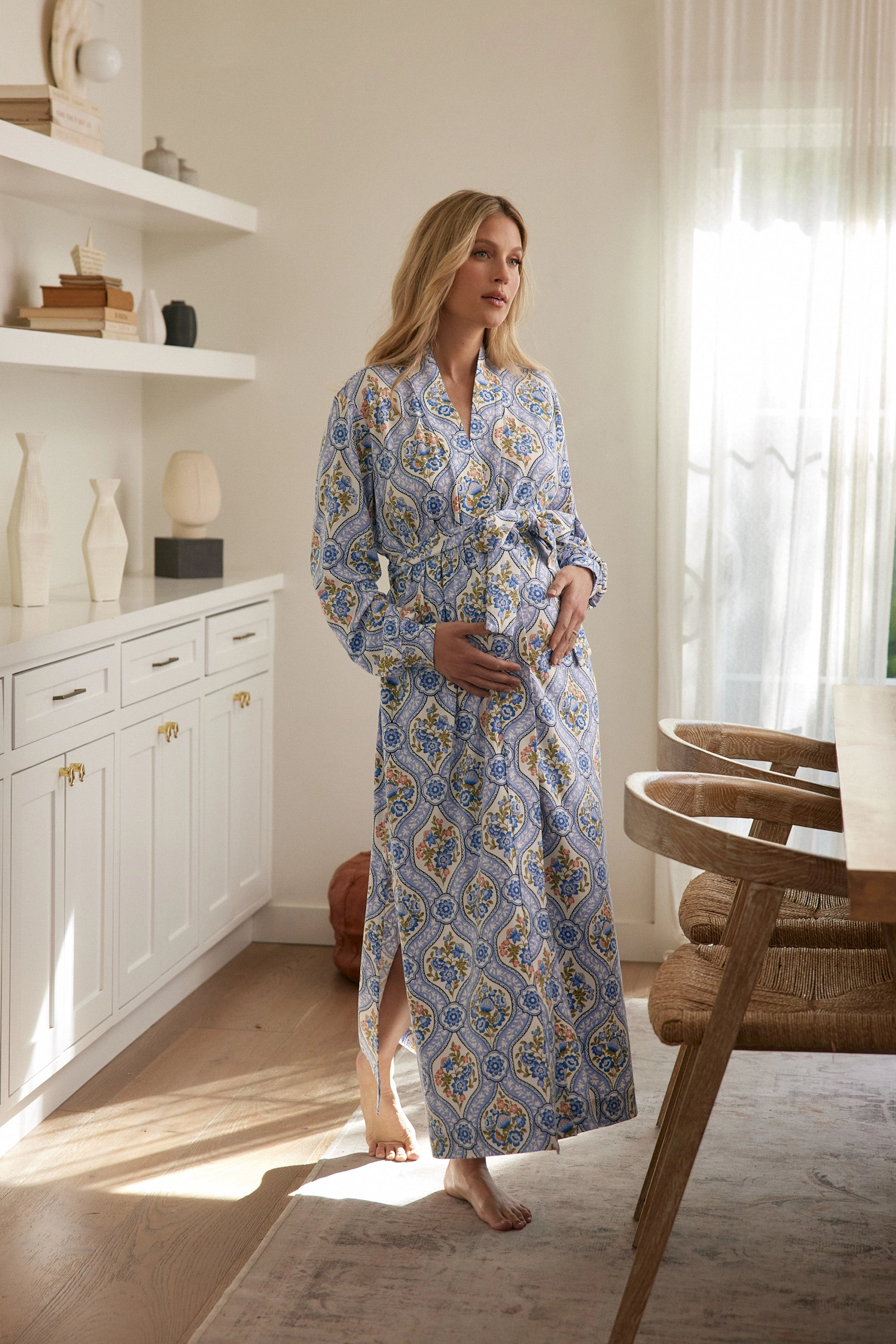 Skyler Banded Long Robe | Villeroy