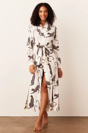 Skyler Banded Long Robe | Vinyasa