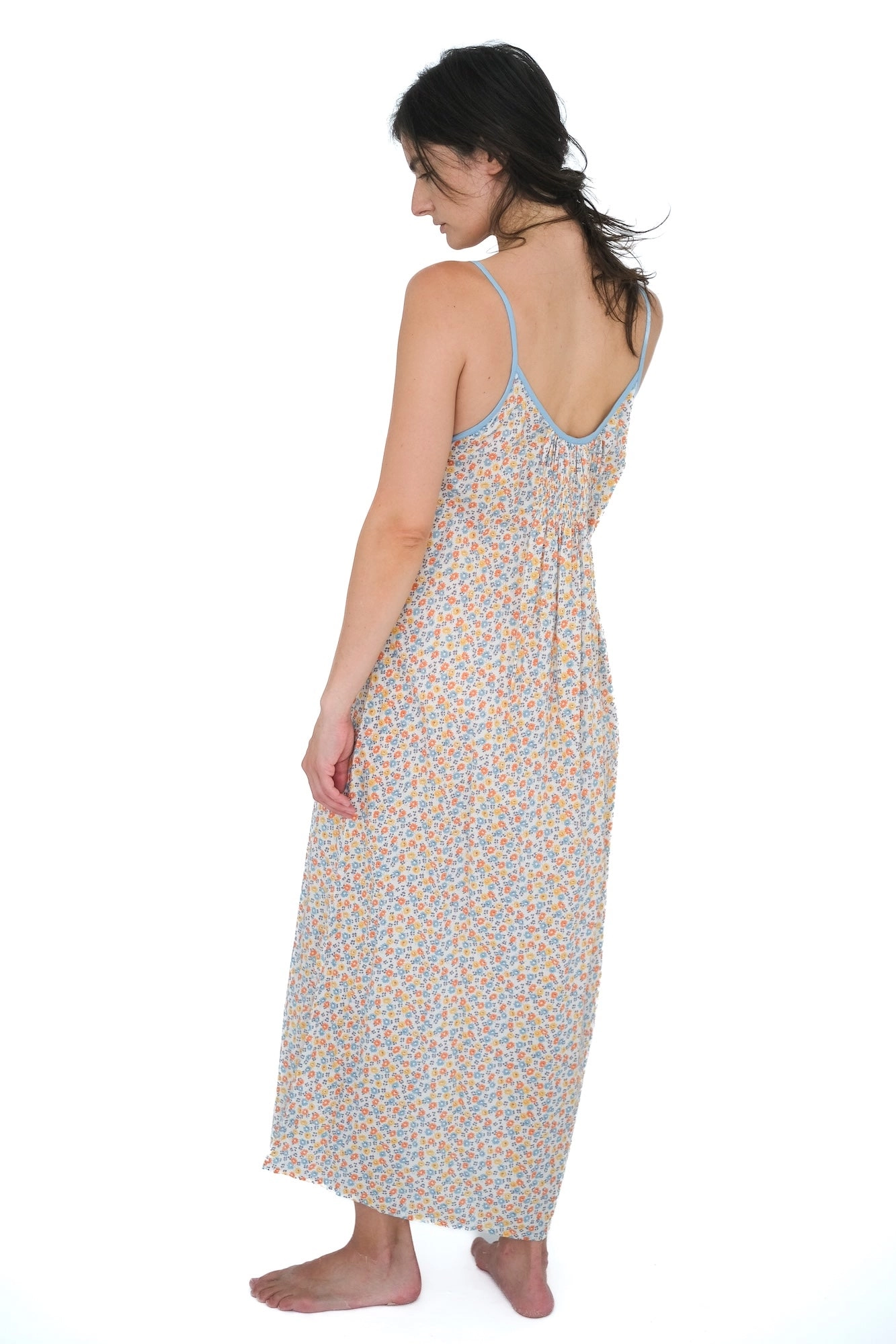 Sleeveless Gown with Shirring,  Avalina