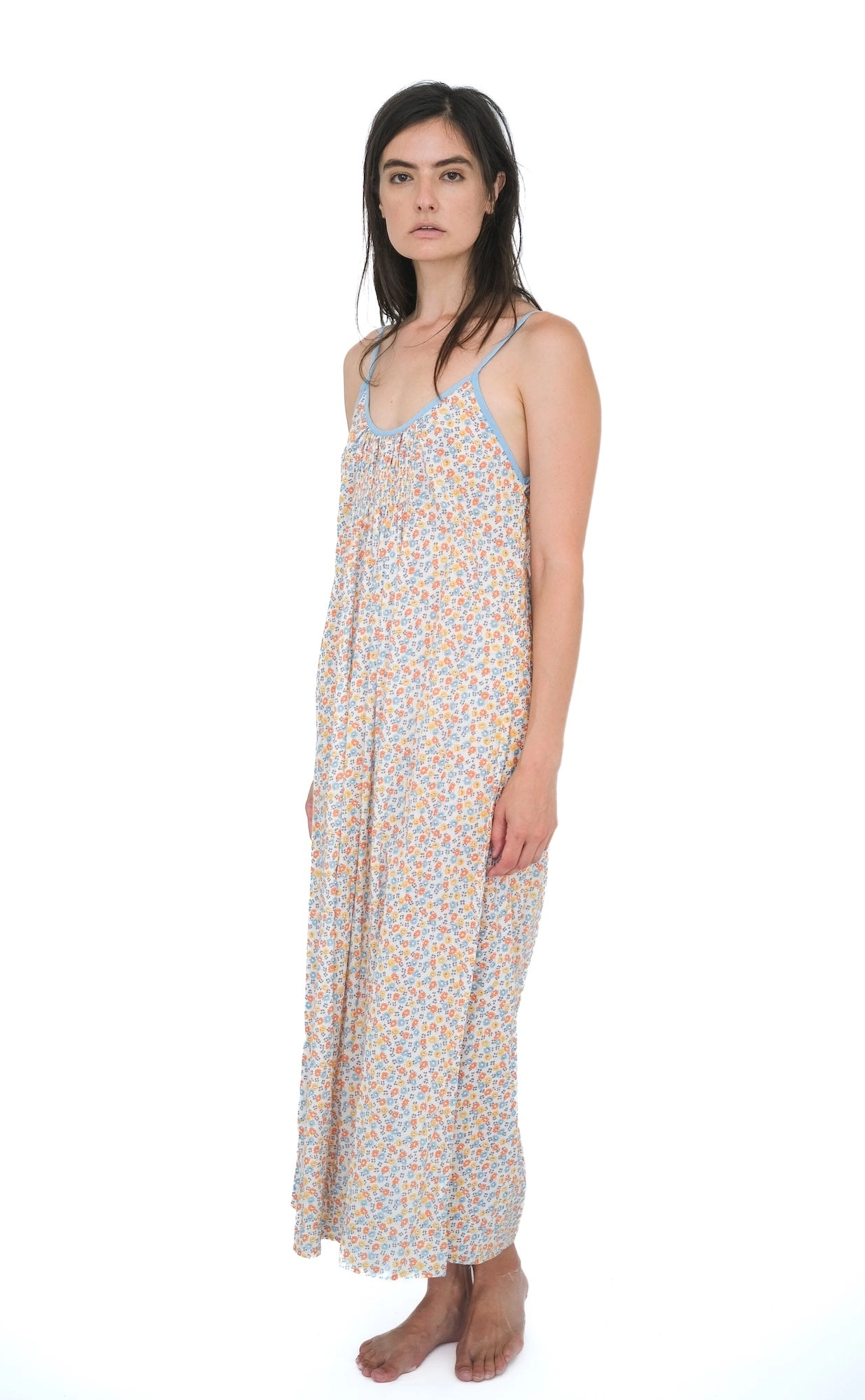 Sleeveless Gown with Shirring,  Avalina