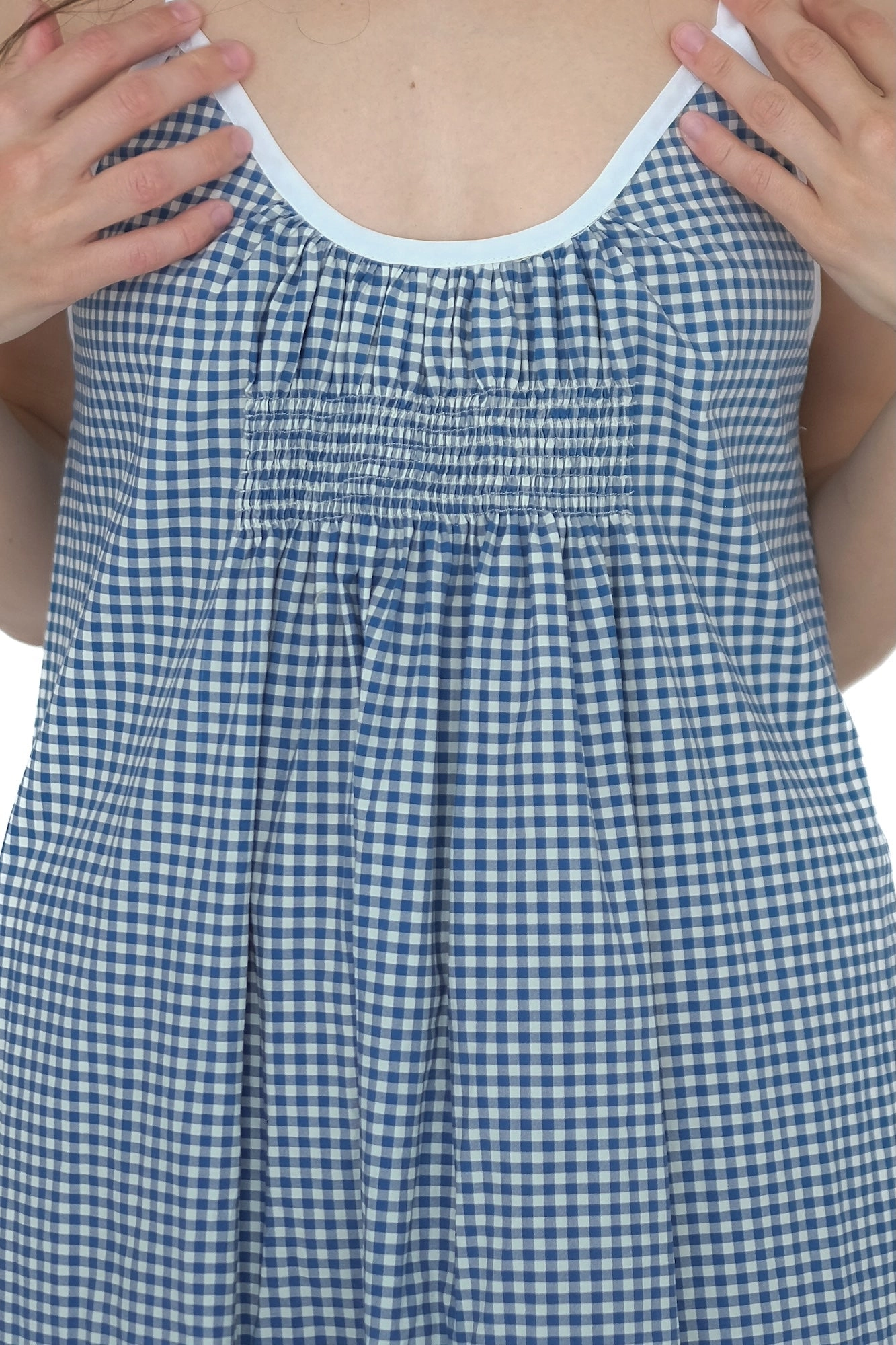 Sleeveless Gown with Shirring, Fenella