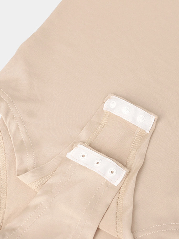 Slim Low Neck T-Shirt Long Sleeve Body Shapewear
