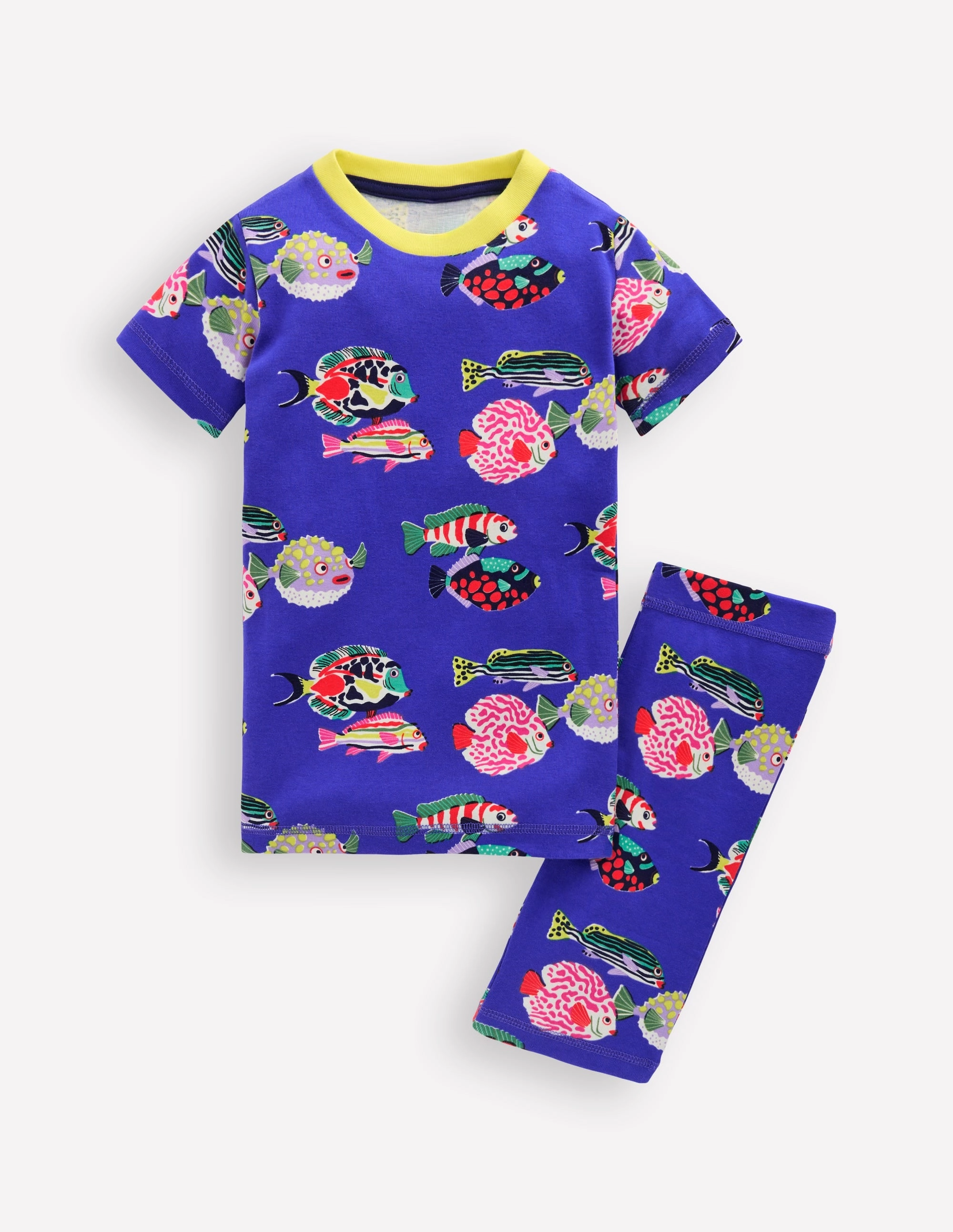 Snug Short John Glow Pyjamas-Blue Heron Fish