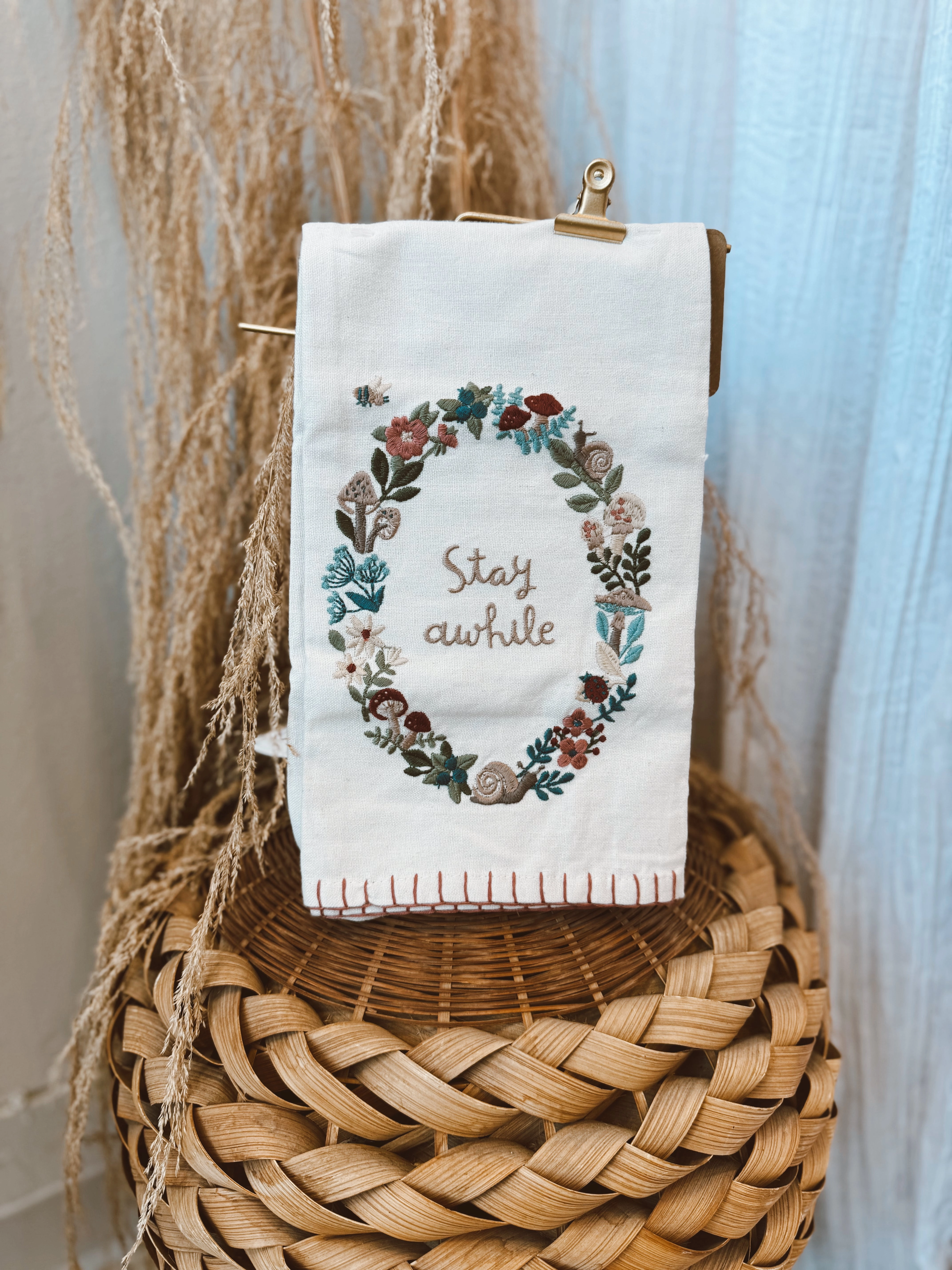 Stay Awhile Tea Towel