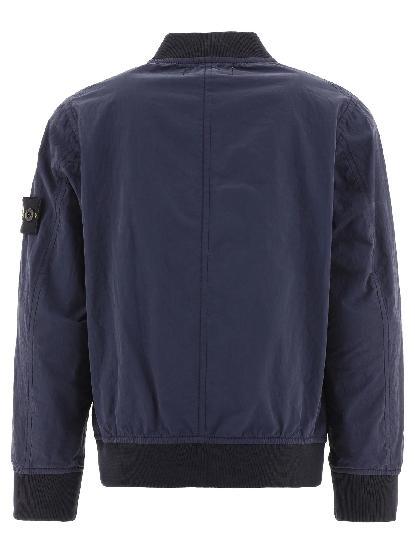 Stone Island Junior Logo Patch Zip-Up Bomber Jacket