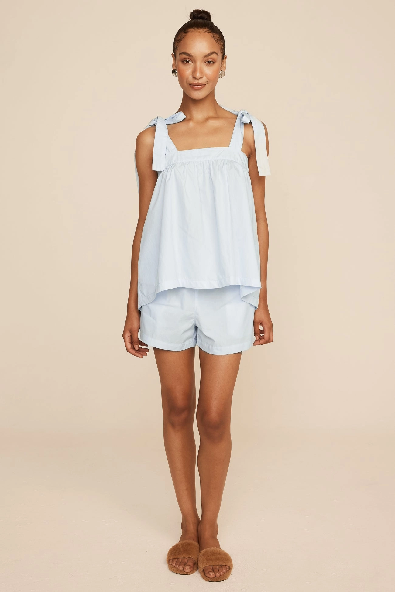 Suzie Tie Sleep Set - Cotton - Baby Blue