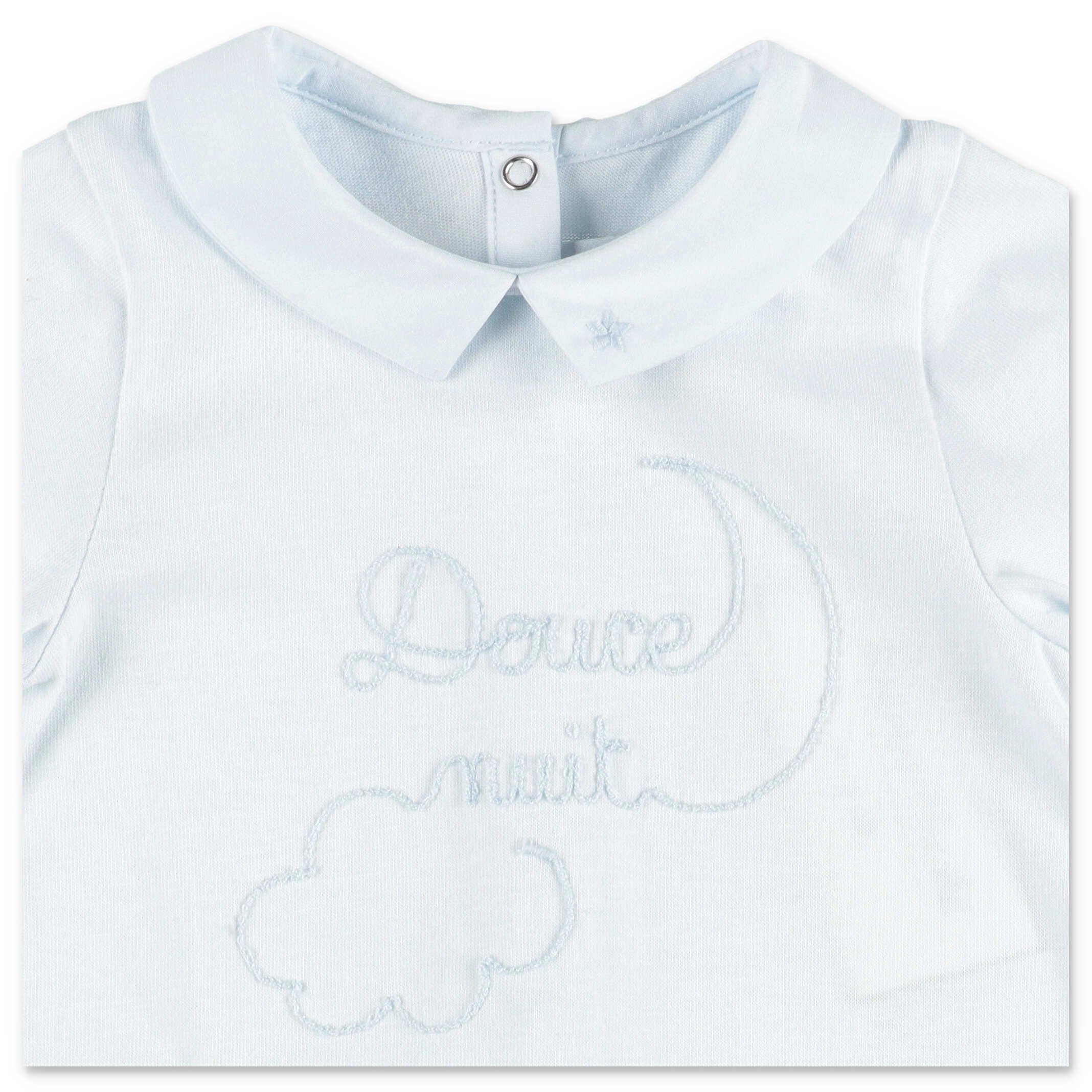 Tartine et Chocolat Slogan Embroidered Ruffled Bodysuit