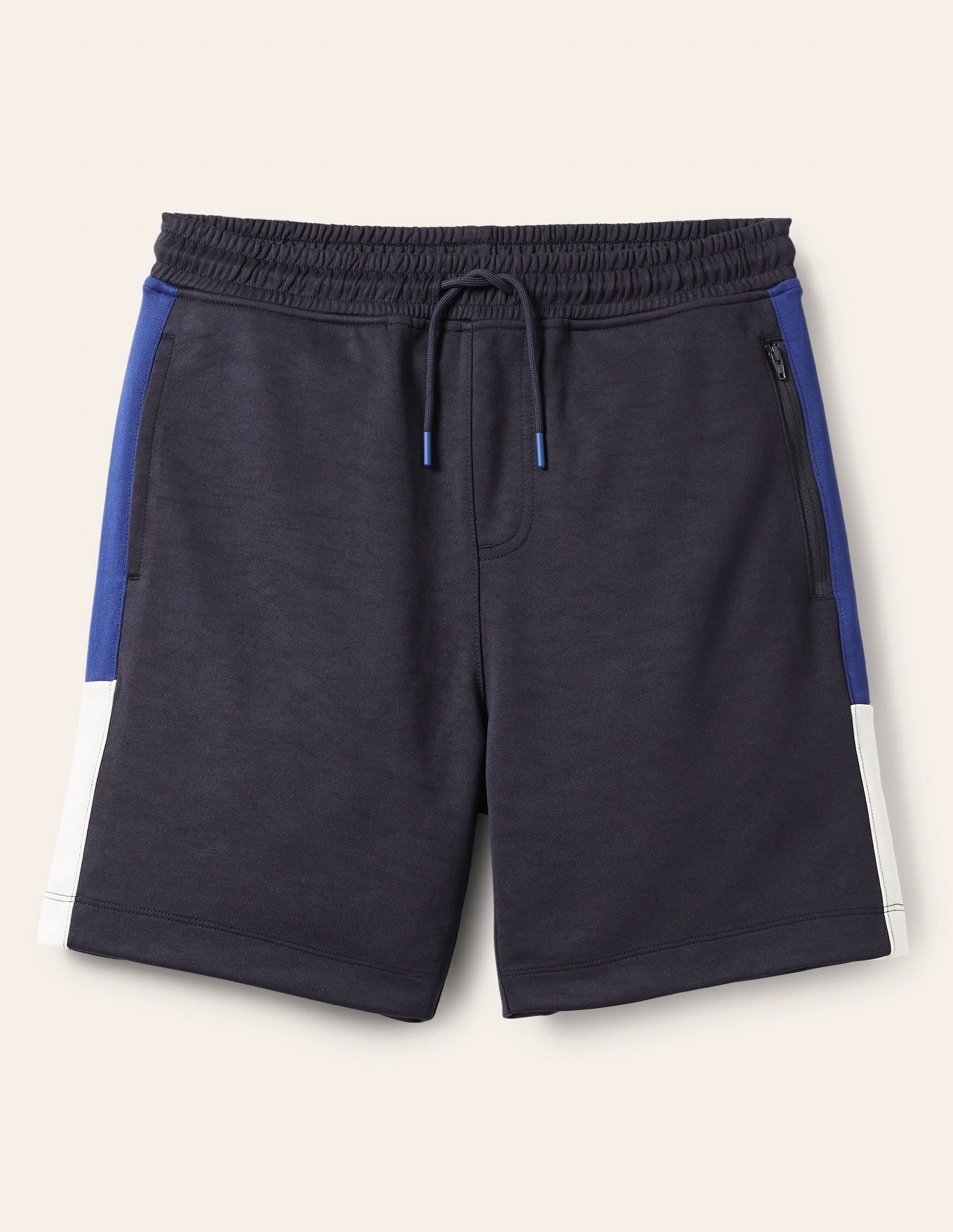 Track Jogger Shorts-Navy Colour block