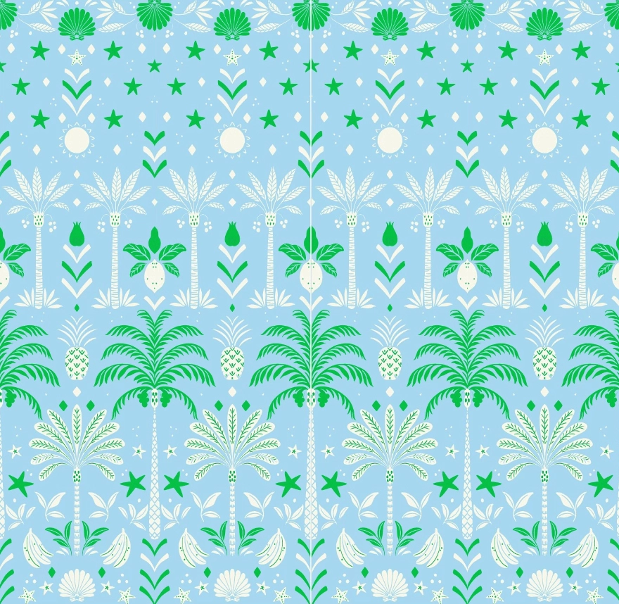 Tropicana Palm Pima Knit Capri Set