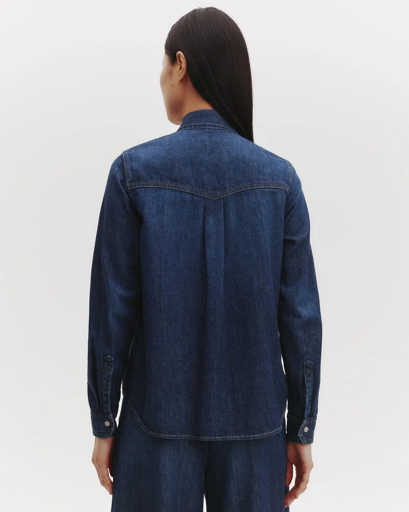 TWP - Rancher's Daughter Shirt w/ Tie in Dark Wash Denim