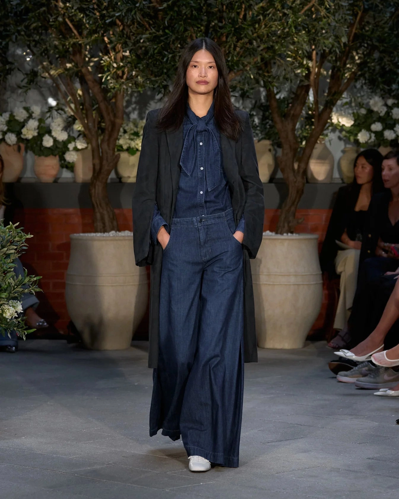 TWP - Rancher's Daughter Shirt w/ Tie in Dark Wash Denim