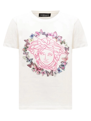 Versace Kids Medusa Butterfly Printed Crewneck T-Shirt