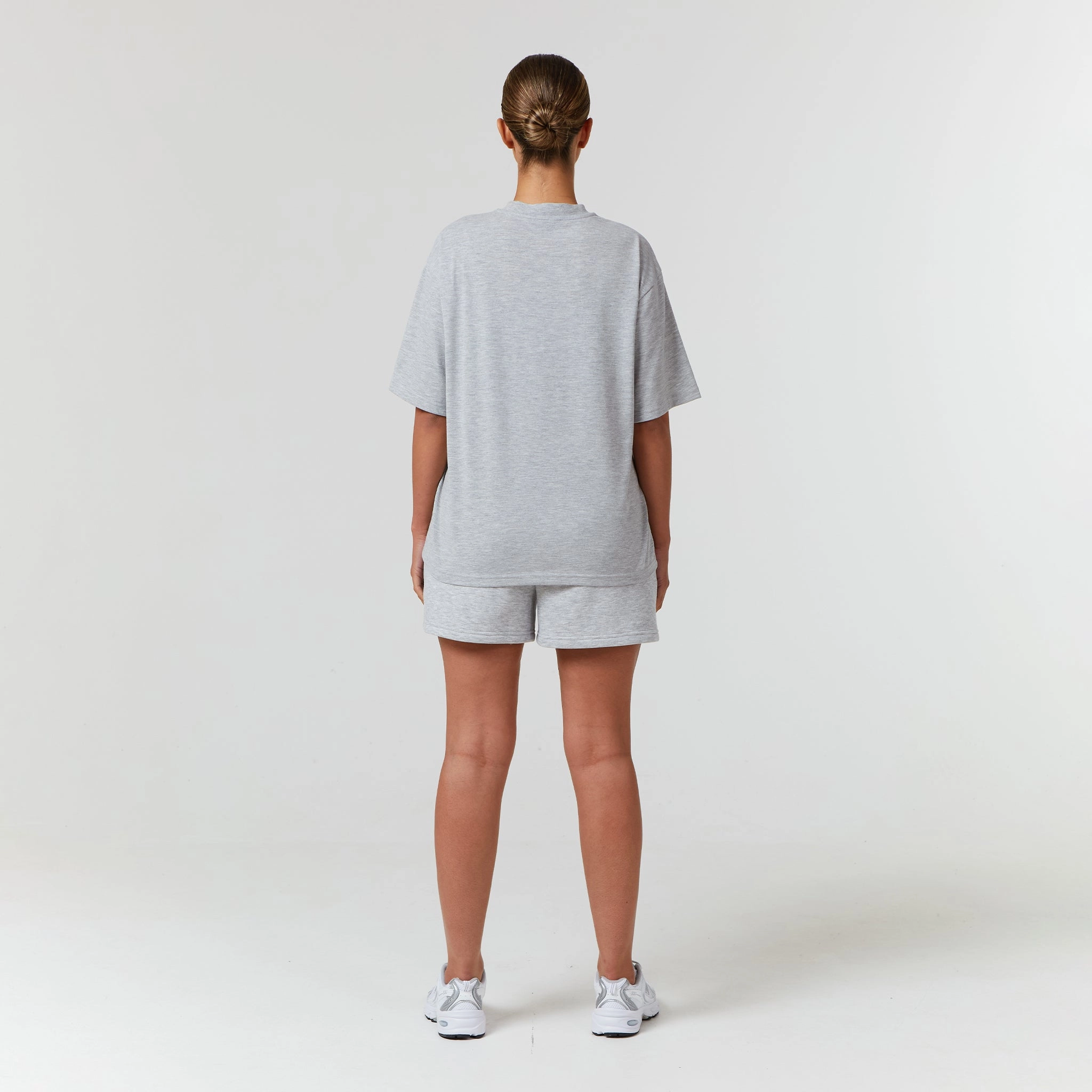 Wellbeing Varsity Twinset | Light Grey Marl