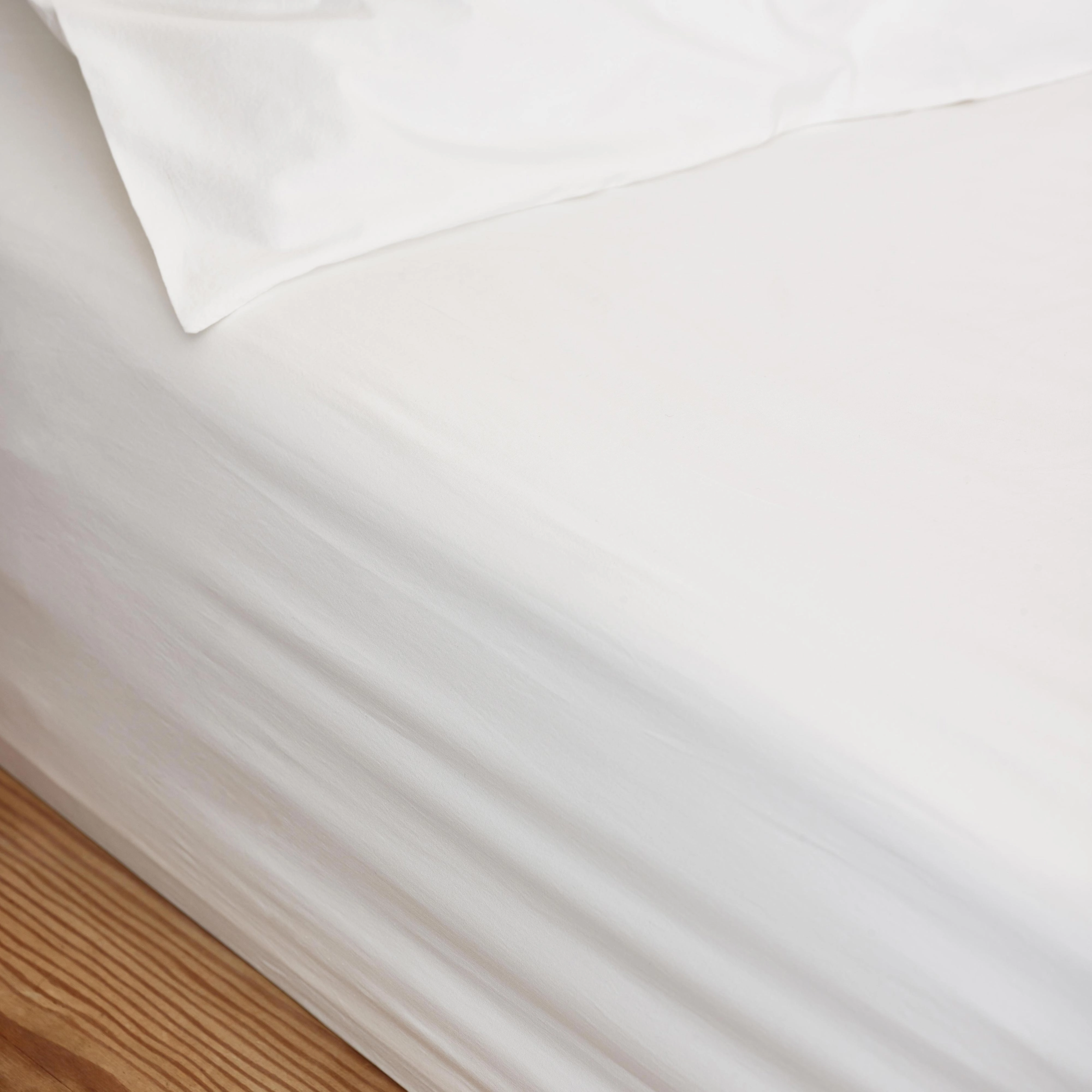 White Washed Cotton Percale Fitted Sheet