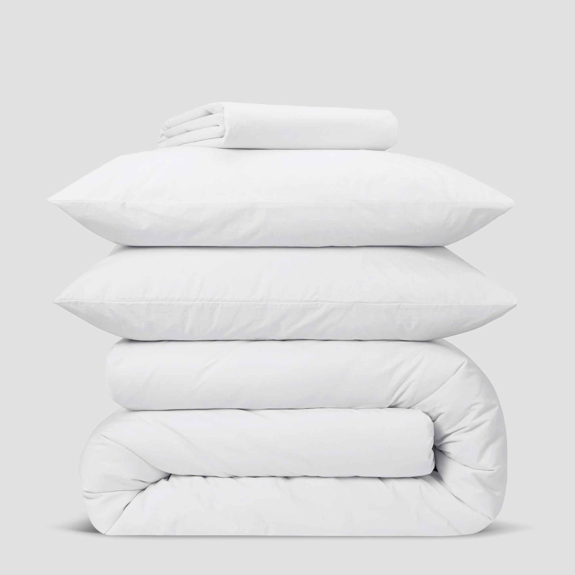 White Washed Cotton Percale Fitted Sheet